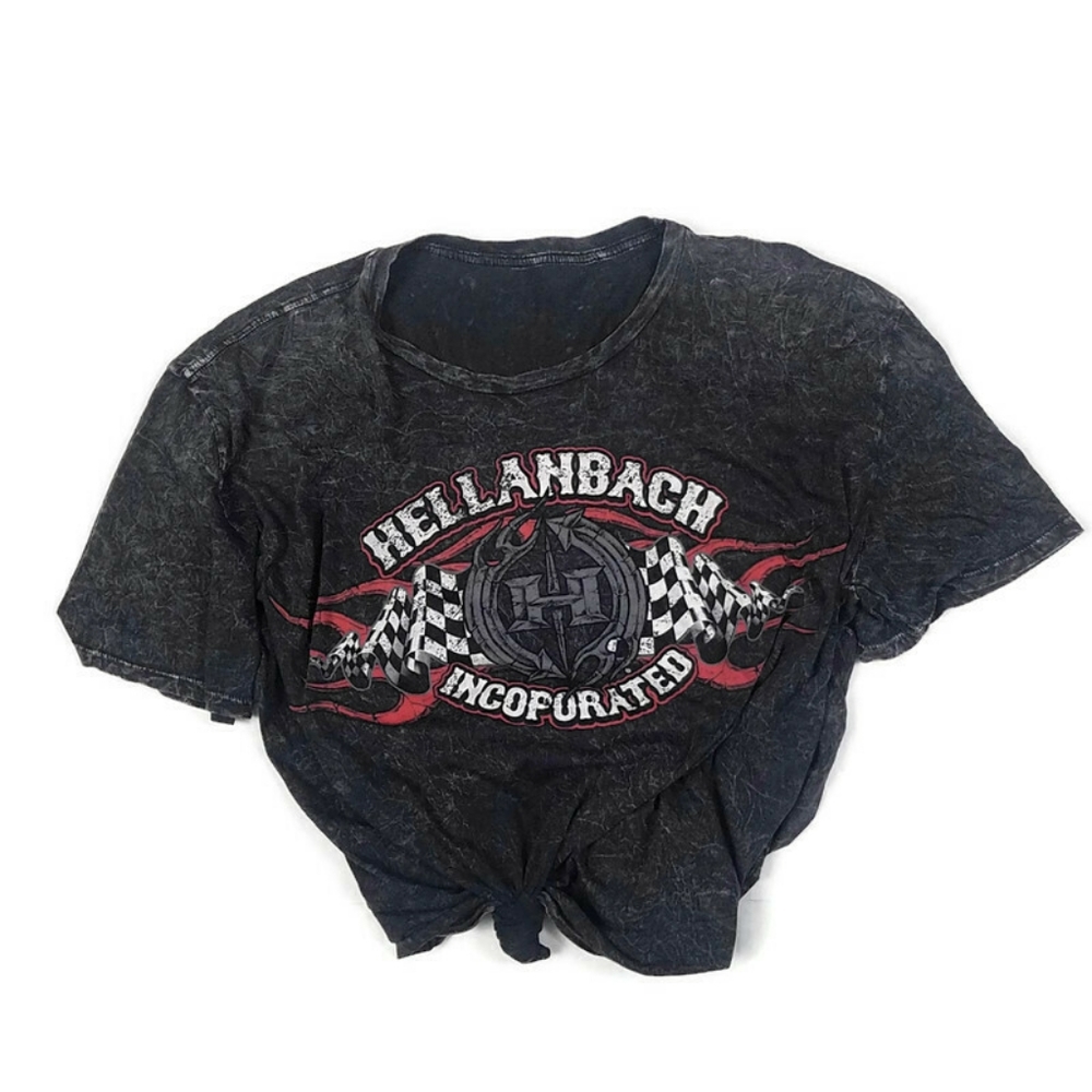 Hellanbach Rare Motor Acid Wash Biker Top - Picture 3 of 8